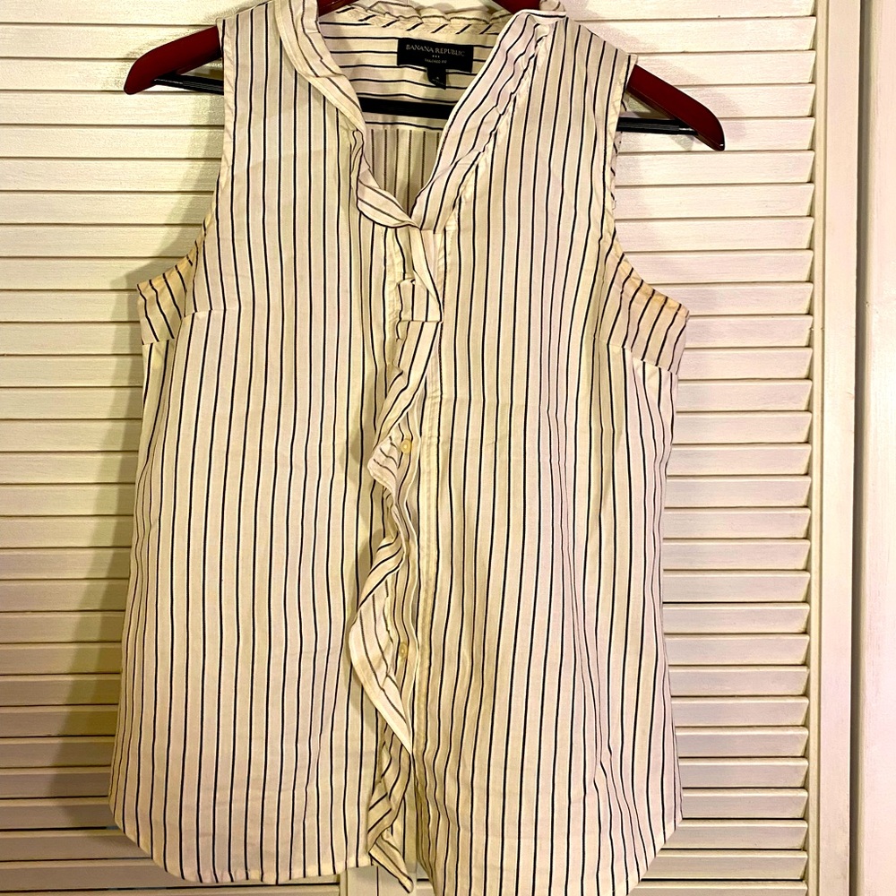 Banana Republic Striped Sleeveless Blouse